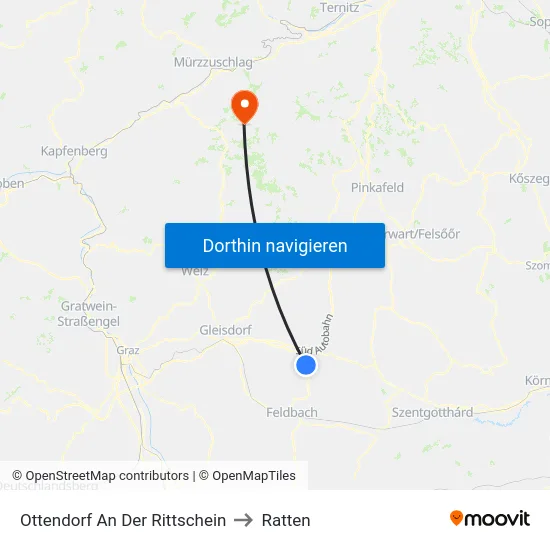Ottendorf An Der Rittschein to Ratten map