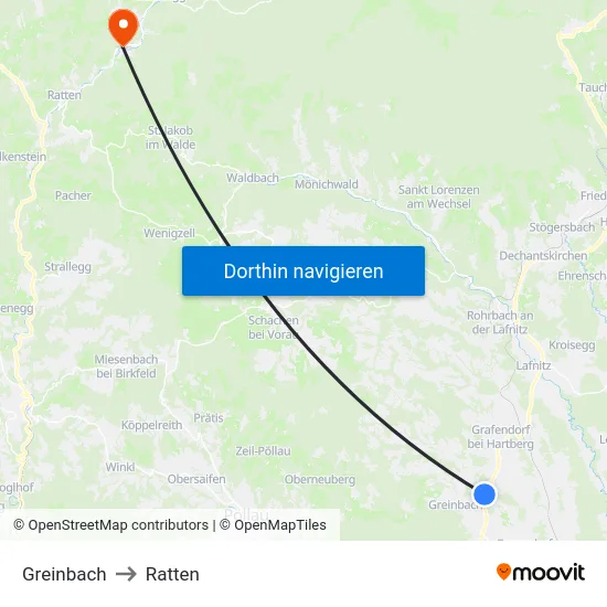 Greinbach to Ratten map