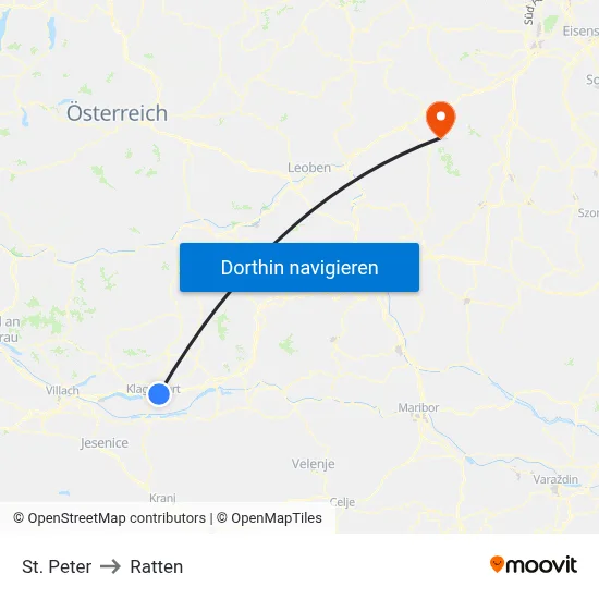 St. Peter to Ratten map