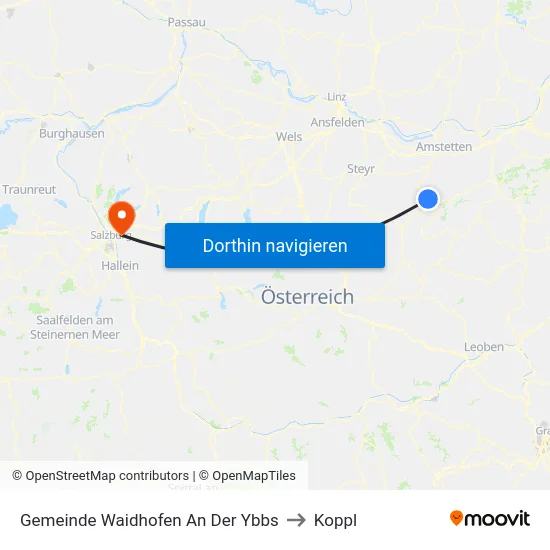Gemeinde Waidhofen An Der Ybbs to Koppl map
