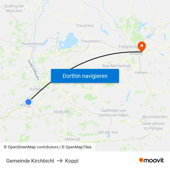 Gemeinde Kirchbichl to Koppl map