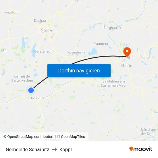 Gemeinde Scharnitz to Koppl map