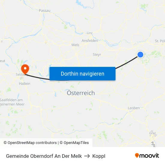 Gemeinde Oberndorf An Der Melk to Koppl map
