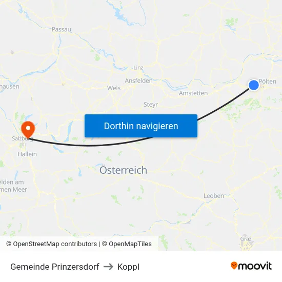 Gemeinde Prinzersdorf to Koppl map