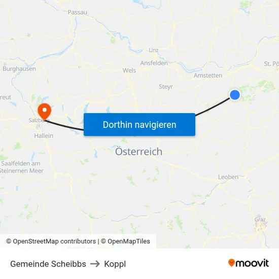 Gemeinde Scheibbs to Koppl map