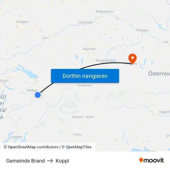Gemeinde Brand to Koppl map