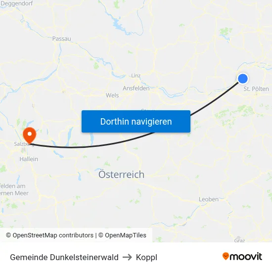 Gemeinde Dunkelsteinerwald to Koppl map