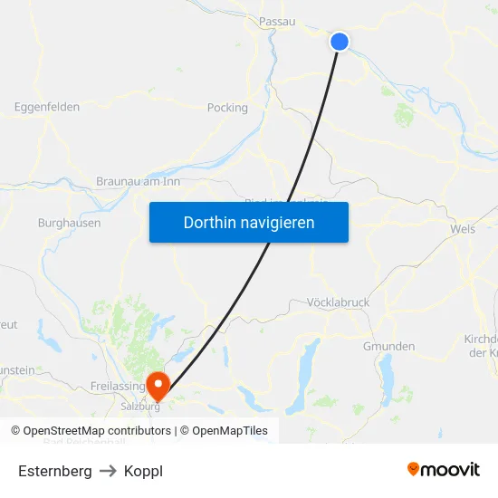Esternberg to Koppl map