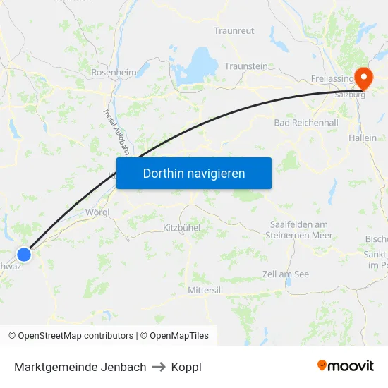 Marktgemeinde Jenbach to Koppl map