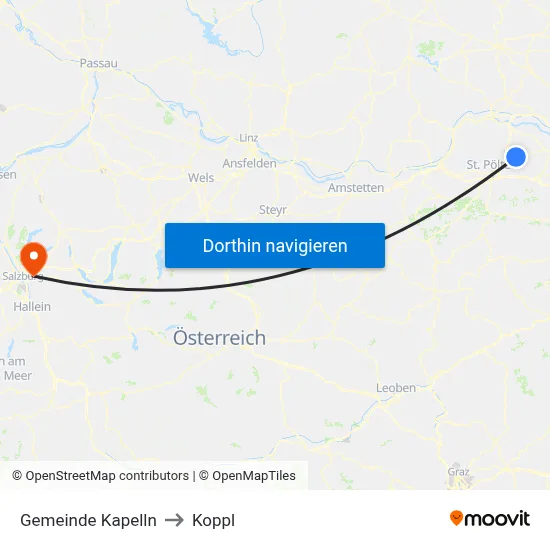 Gemeinde Kapelln to Koppl map