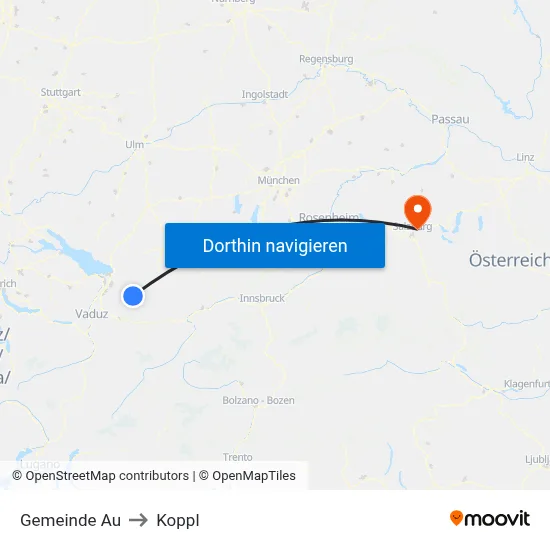 Gemeinde Au to Koppl map