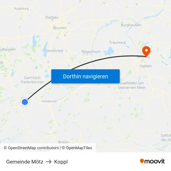 Gemeinde Mötz to Koppl map