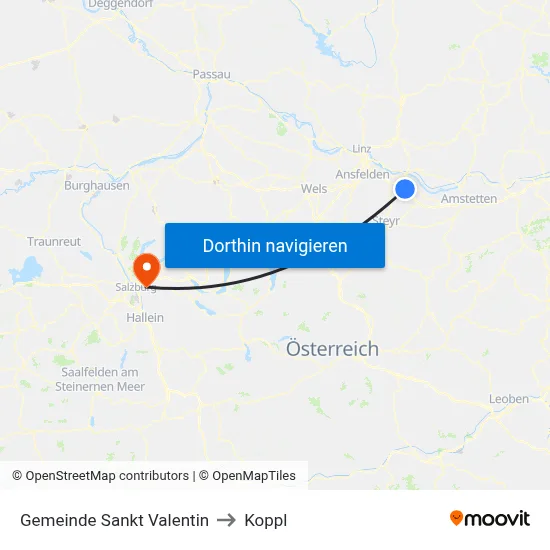 Gemeinde Sankt Valentin to Koppl map
