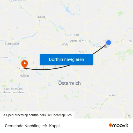 Gemeinde Nöchling to Koppl map