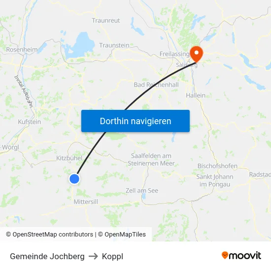 Gemeinde Jochberg to Koppl map