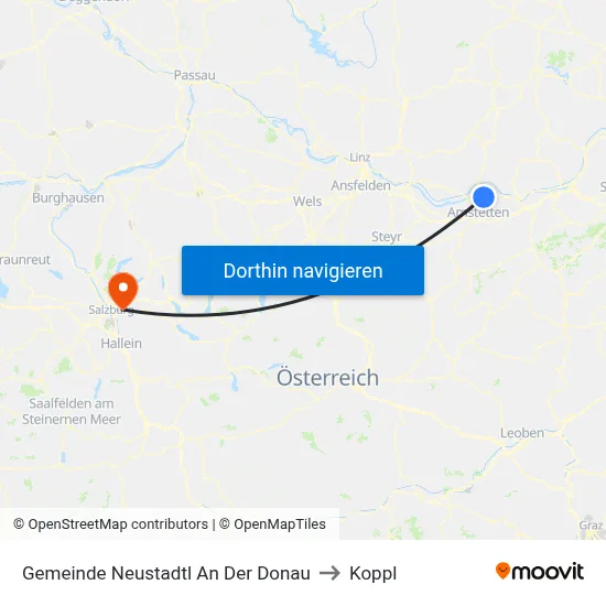 Gemeinde Neustadtl An Der Donau to Koppl map