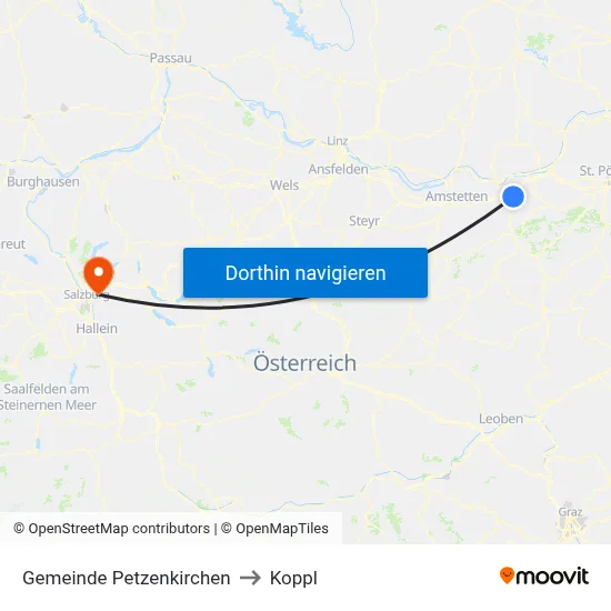 Gemeinde Petzenkirchen to Koppl map