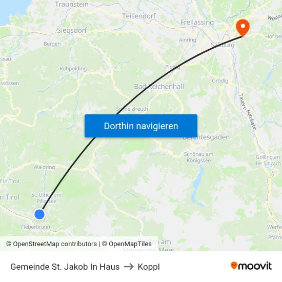 Gemeinde St. Jakob In Haus to Koppl map