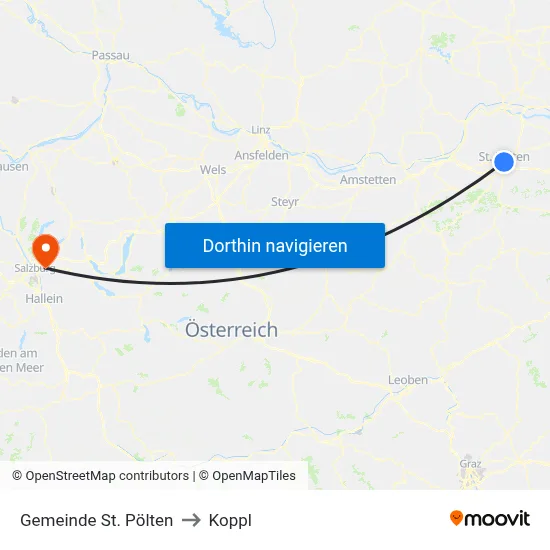 Gemeinde St. Pölten to Koppl map