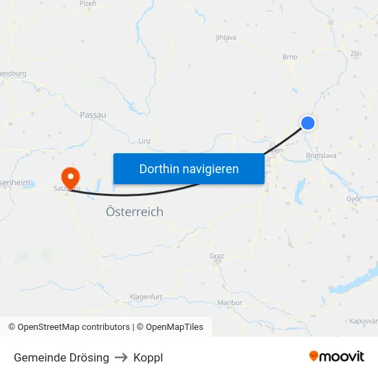 Gemeinde Drösing to Koppl map