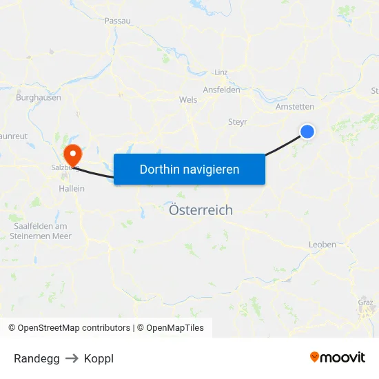 Randegg to Koppl map