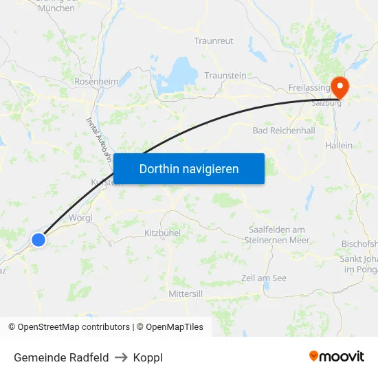 Gemeinde Radfeld to Koppl map