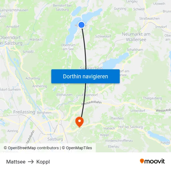 Mattsee to Koppl map