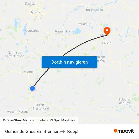 Gemeinde Gries am Brenner to Koppl map