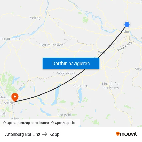 Altenberg Bei Linz to Koppl map