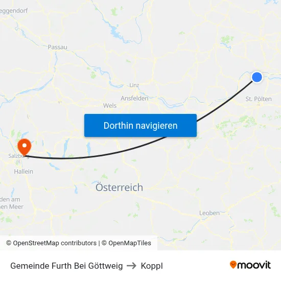Gemeinde Furth Bei Göttweig to Koppl map