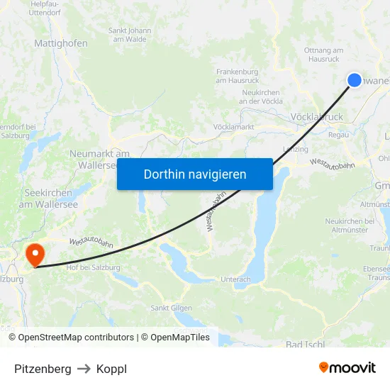 Pitzenberg to Koppl map