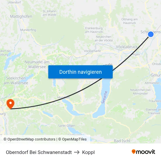 Oberndorf Bei Schwanenstadt to Koppl map