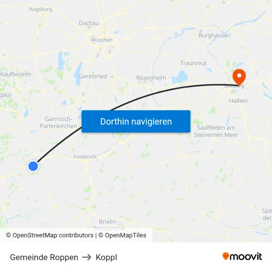 Gemeinde Roppen to Koppl map