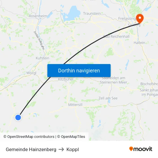 Gemeinde Hainzenberg to Koppl map