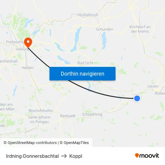 Irdning-Donnersbachtal to Koppl map