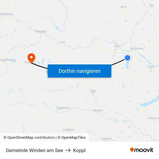 Gemeinde Winden am See to Koppl map