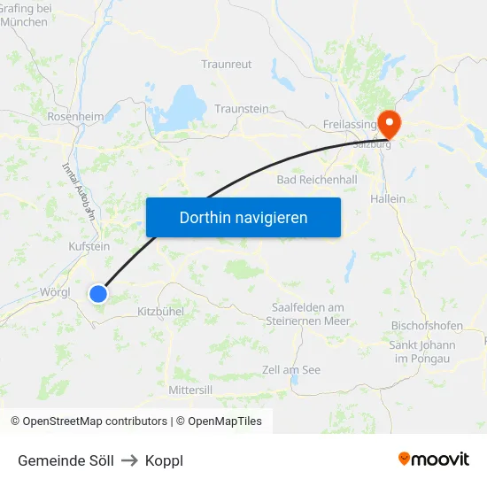 Gemeinde Söll to Koppl map