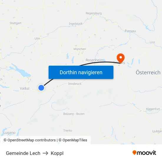 Gemeinde Lech to Koppl map