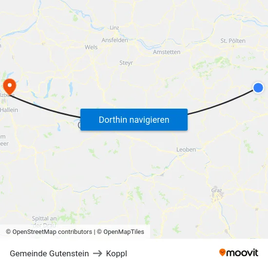 Gemeinde Gutenstein to Koppl map