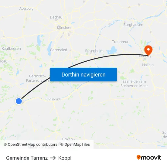 Gemeinde Tarrenz to Koppl map
