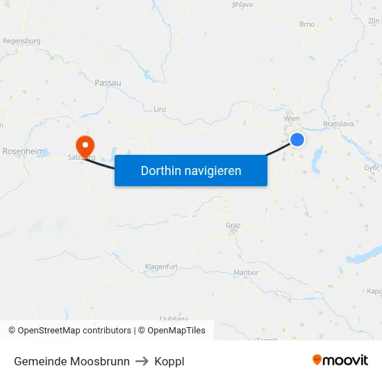 Gemeinde Moosbrunn to Koppl map