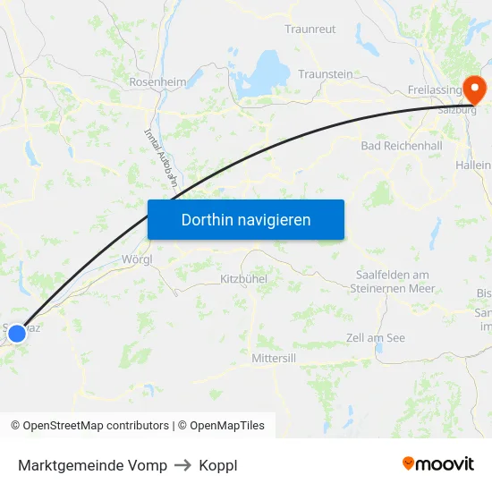 Marktgemeinde Vomp to Koppl map