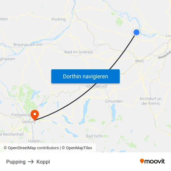 Pupping to Koppl map