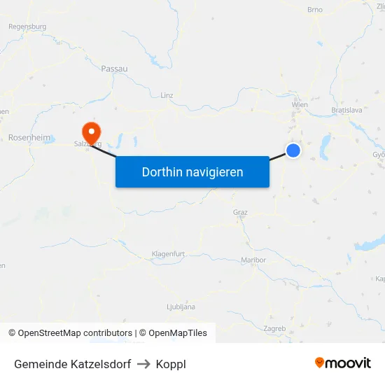 Gemeinde Katzelsdorf to Koppl map