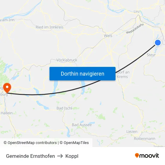 Gemeinde Ernsthofen to Koppl map