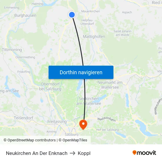 Neukirchen An Der Enknach to Koppl map