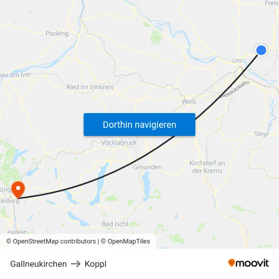 Gallneukirchen to Koppl map