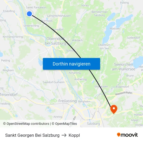 Sankt Georgen Bei Salzburg to Koppl map