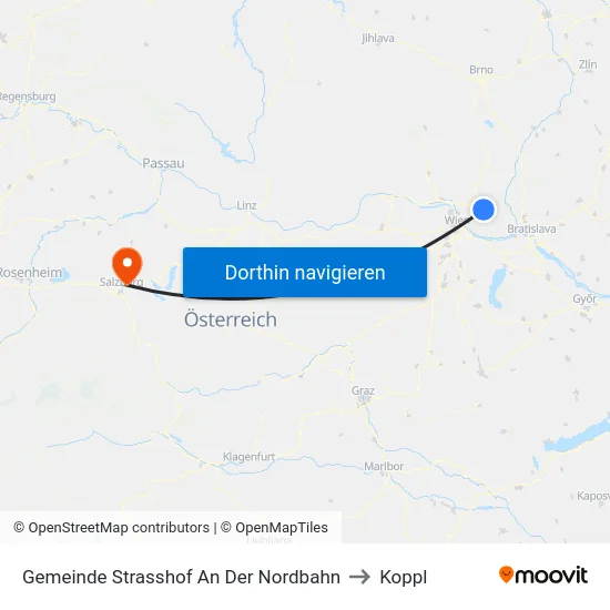 Gemeinde Strasshof An Der Nordbahn to Koppl map