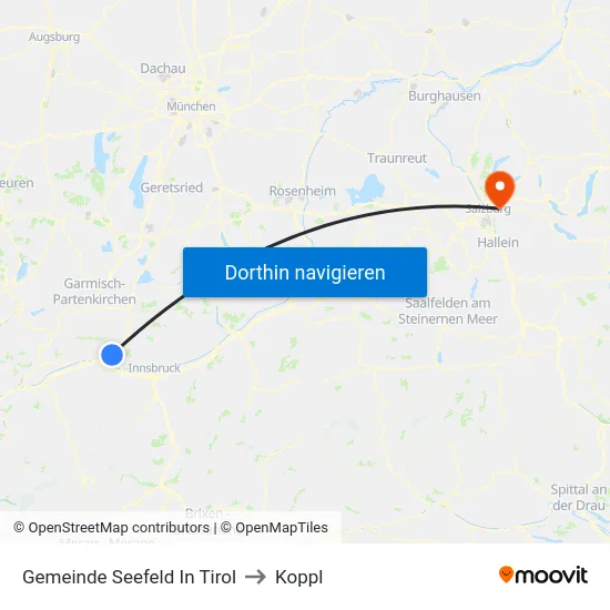 Gemeinde Seefeld In Tirol to Koppl map